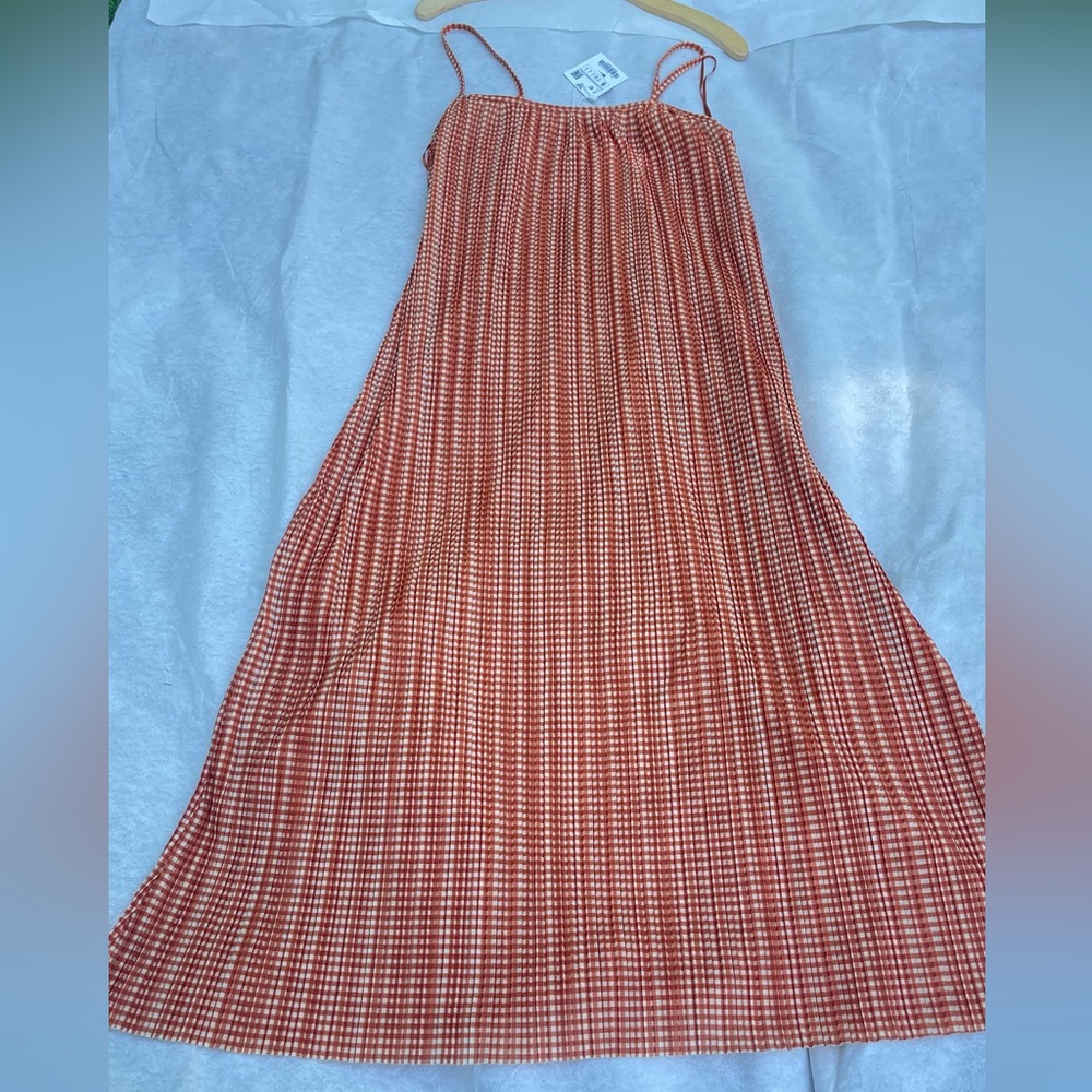 Zara  Orange Patterned Midi Maxi Dress
